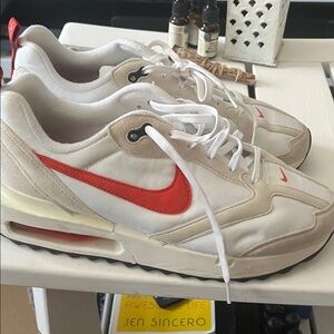 Nike White and Red Air Max Sneakers